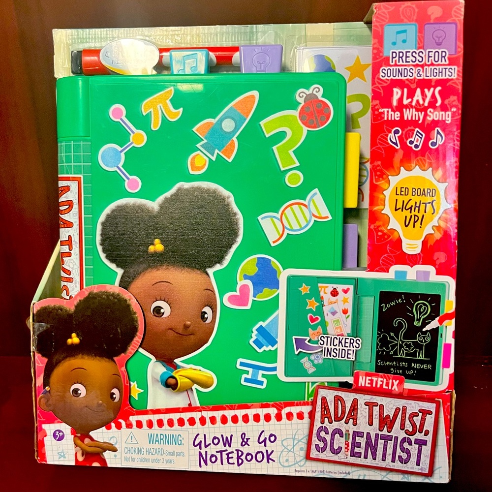ᑎETᖴᒪI᙭ Ada Twist Scientist Glow & Go Notebook, lights up & plays “The Why Song”